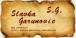 Slavka Garunović vizit kartica